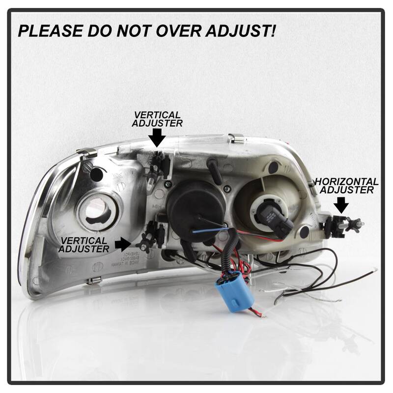 Spyder Auto Ford F150 97-03 / Expedition 97-02 1PC Projector Headlights - LED Halo - Amber Reflector - Chome - 5010278