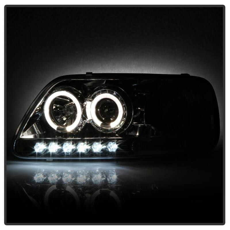 Spyder Auto Ford F150 97-03 / Expedition 97-02 1PC Projector Headlights - LED Halo - Amber Reflector - Chome - 5010278