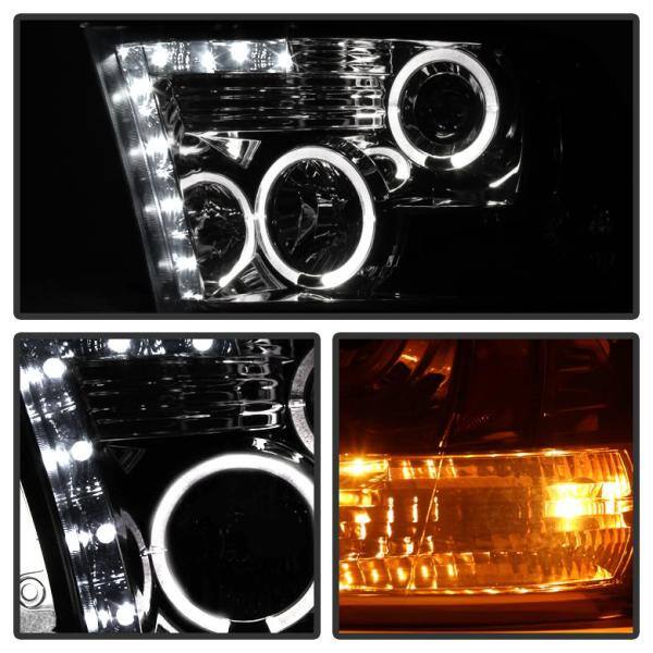 Spyder Auto Dodge Ram 1500 09-16 / Ram 2500/3500 10-16 Projector Headlights - Halogen Model Only - LED Halo - Smoke - 5010056