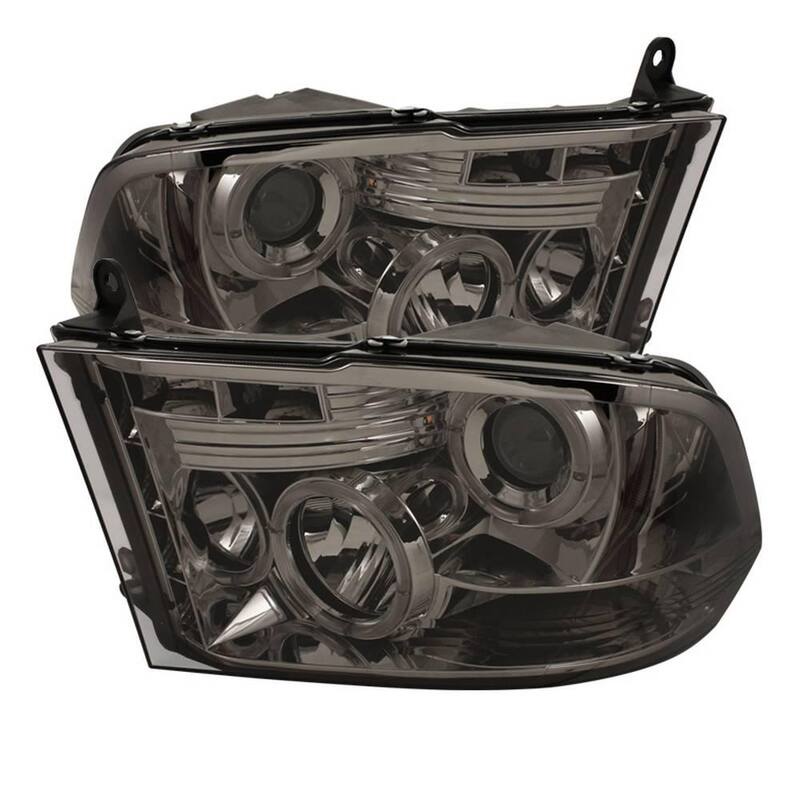 Spyder Auto Dodge Ram 1500 09-16 / Ram 2500/3500 10-16 Projector Headlights - Halogen Model Only - LED Halo - Smoke - 5010056
