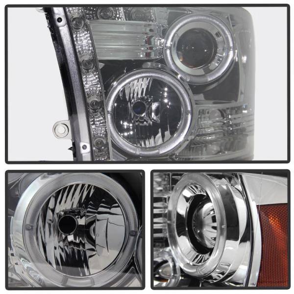Spyder Auto Dodge Ram 1500 09-16 / Ram 2500/3500 10-16 Projector Headlights - Halogen Model Only - LED Halo - Smoke - 5010056