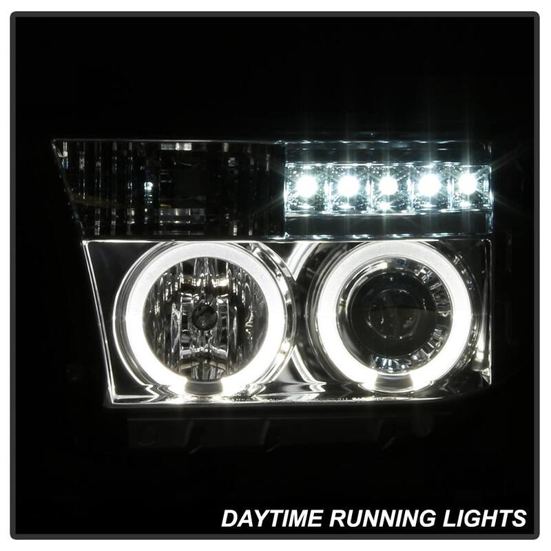 Spyder Auto Toyota Tundra 07-13 / Toyota Sequoia 08-13 Projector Headlights - Eliminates AFS function - LED Halo - Chrome - 5012036