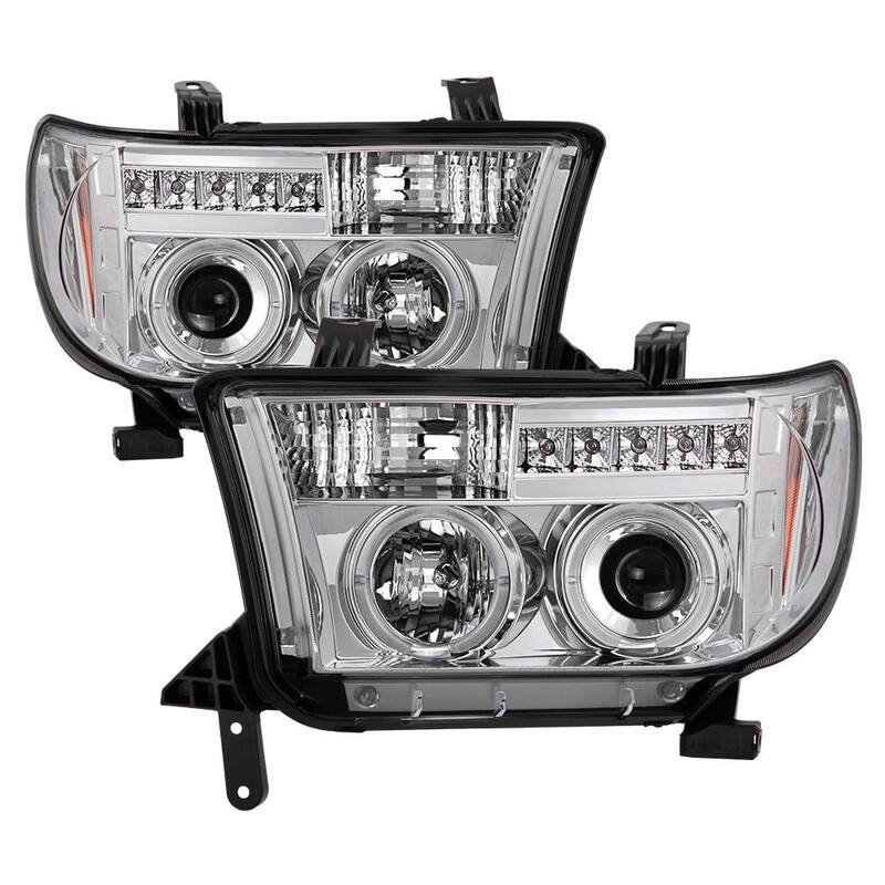 Spyder Auto Toyota Tundra 07-13 / Toyota Sequoia 08-13 Projector Headlights - Eliminates AFS function - LED Halo - Chrome - 5012036