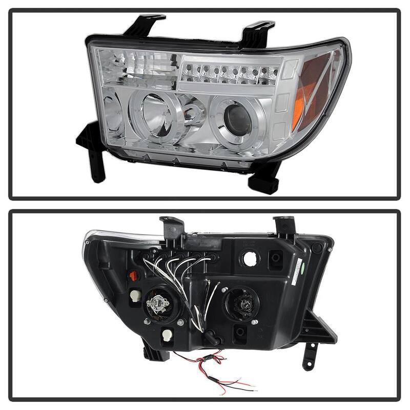 Spyder Auto Toyota Tundra 07-13 / Toyota Sequoia 08-13 Projector Headlights - Eliminates AFS function - LED Halo - Chrome - 5012036