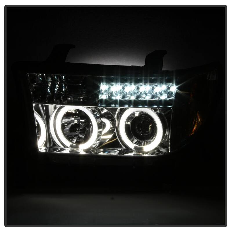 Spyder Auto Toyota Tundra 07-13 / Toyota Sequoia 08-13 Projector Headlights - Eliminates AFS function - LED Halo - Chrome - 5012036
