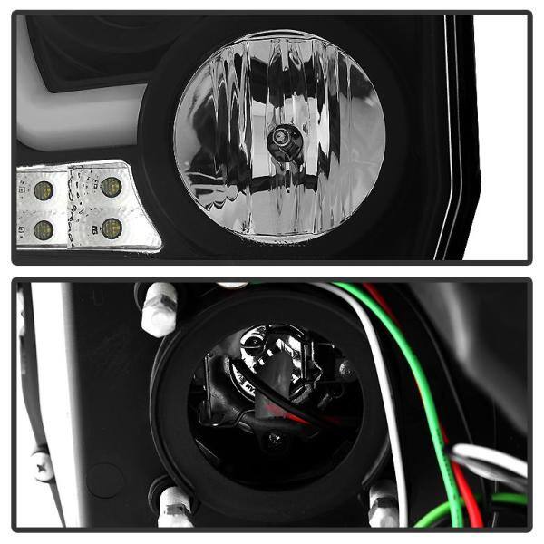 Spyder Auto GMC Sierra 1500/2500HD/3500HD 14-15 (compatible on models w/factory LED ) Projector Headlights - Light Bar DRL - Black - 5080851