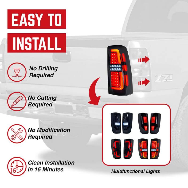 AMERICAN MODIFIED LED Tail Lights for 99-06 Chevy Silverado & 99-02 GMC Sierra - AMCHCC00201