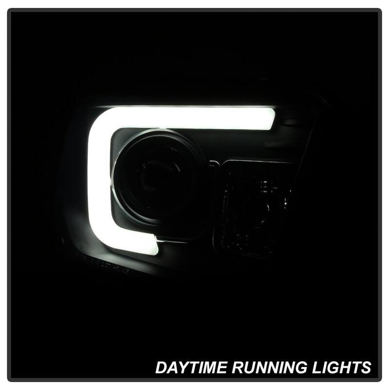Spyder Auto Toyota Tundra 2014-2017 / 2018 Tundra ( will only fit SR and SR5 Model ) Projector Headlights - Light Bar DRL - Blk Smk - 5080165
