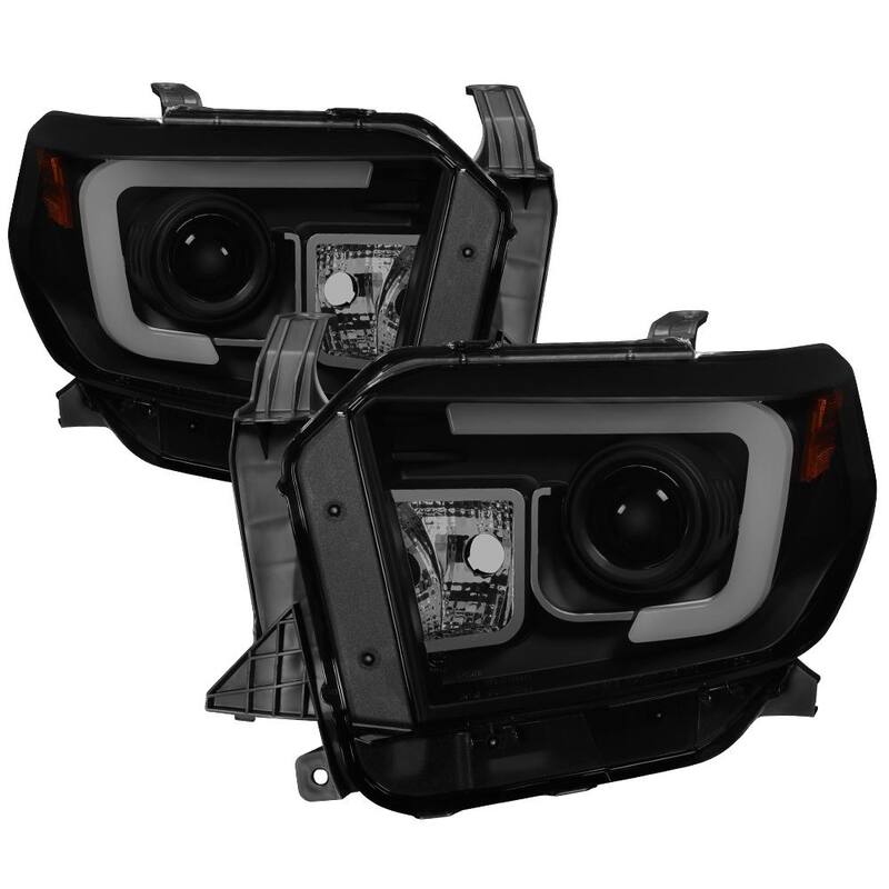 Spyder Auto Toyota Tundra 2014-2017 / 2018 Tundra ( will only fit SR and SR5 Model ) Projector Headlights - Light Bar DRL - Blk Smk - 5080165