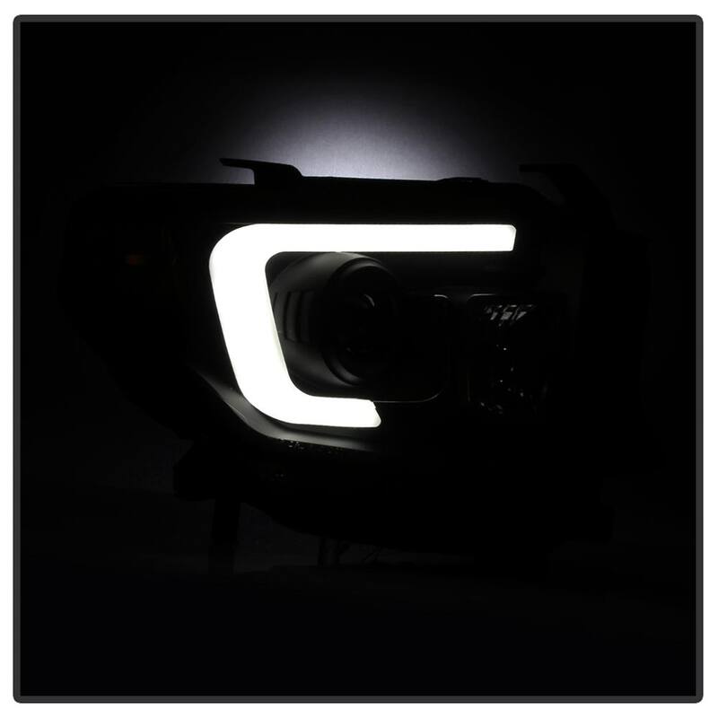 Spyder Auto Toyota Tundra 2014-2017 / 2018 Tundra ( will only fit SR and SR5 Model ) Projector Headlights - Light Bar DRL - Blk Smk - 5080165
