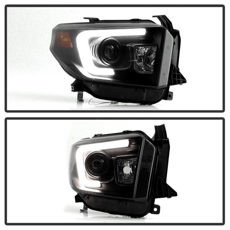 Spyder Auto Toyota Tundra 2014-2017 / 2018 Tundra ( will only fit SR and SR5 Model ) Projector Headlights - Light Bar DRL - Blk Smk - 5080165