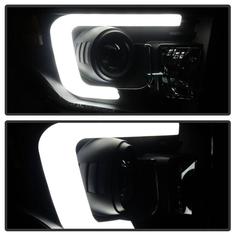 Spyder Auto Toyota Tundra 2014-2017 / 2018 Tundra ( will only fit SR and SR5 Model ) Projector Headlights - Light Bar DRL - Blk Smk - 5080165
