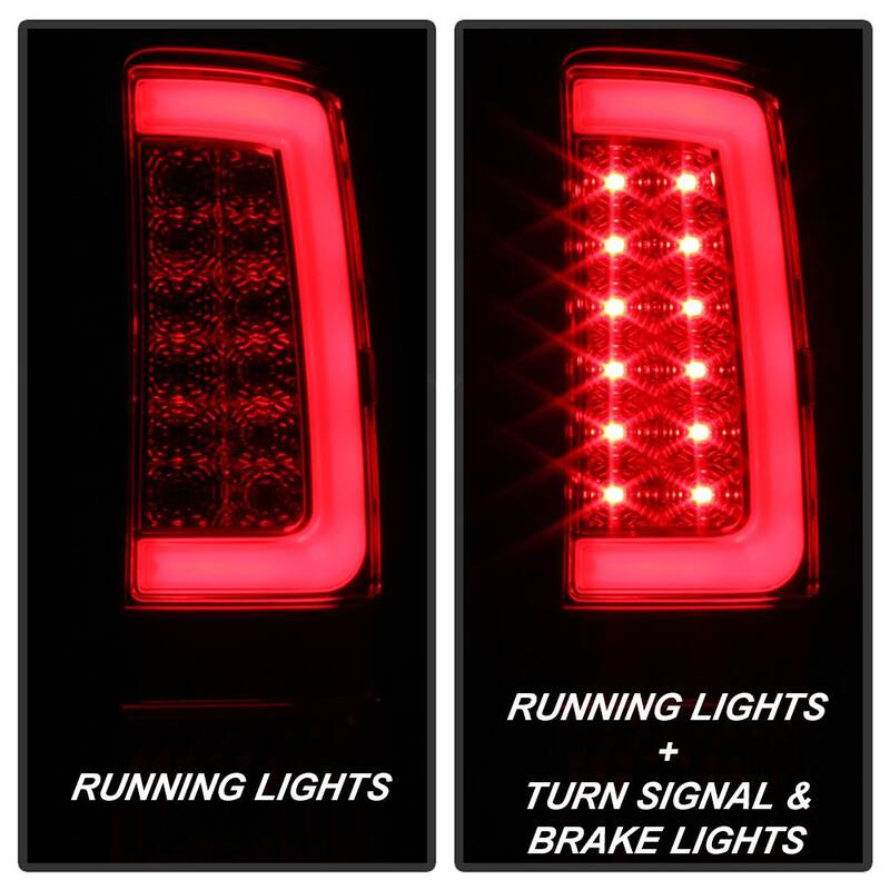 Spyder Auto GMC Sierra 1500 07-13 2500HD/3500HD 07-14 (Doesn't fit 3500HD Dually Models) Ver2 Light Bar LED Tail Lights - Red Clear - 5084767