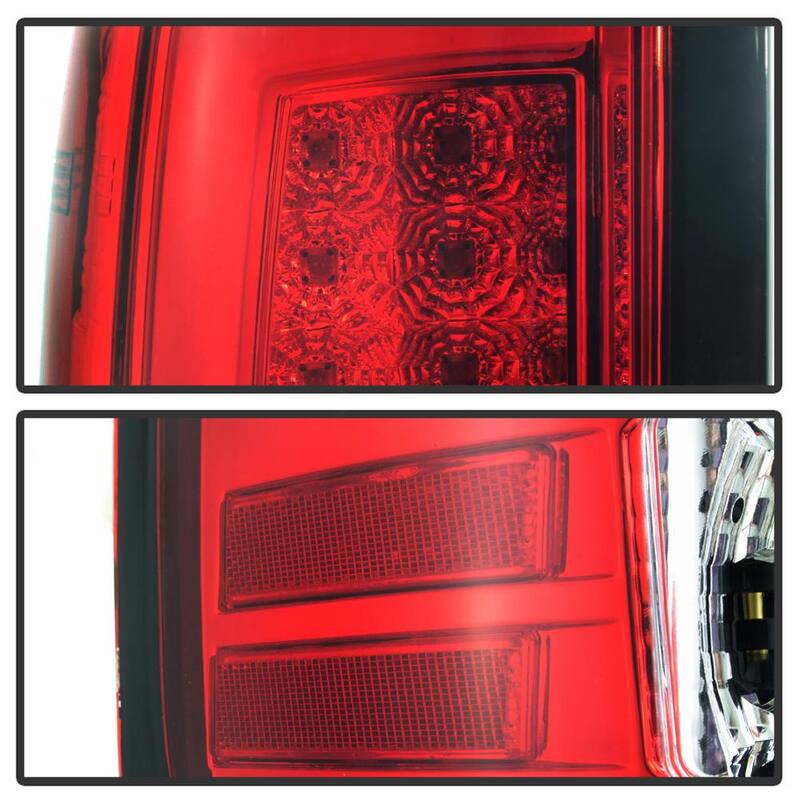 Spyder Auto GMC Sierra 1500 07-13 2500HD/3500HD 07-14 (Doesn't fit 3500HD Dually Models) Ver2 Light Bar LED Tail Lights - Red Clear - 5084767