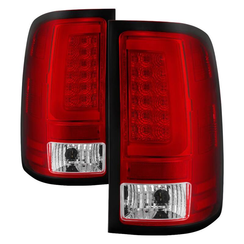 Spyder Auto GMC Sierra 1500 07-13 2500HD/3500HD 07-14 (Doesn't fit 3500HD Dually Models) Ver2 Light Bar LED Tail Lights - Red Clear - 5084767