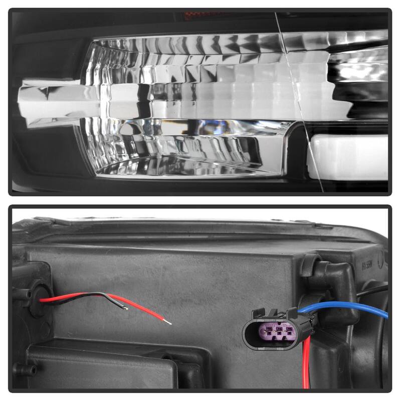 Spyder Auto Dodge Ram 1500 09-16 / Ram 2500/3500 10-16 Version 2 Projector Headlights - Halogen Model Only- Light Bar DRL - Black - 5084811