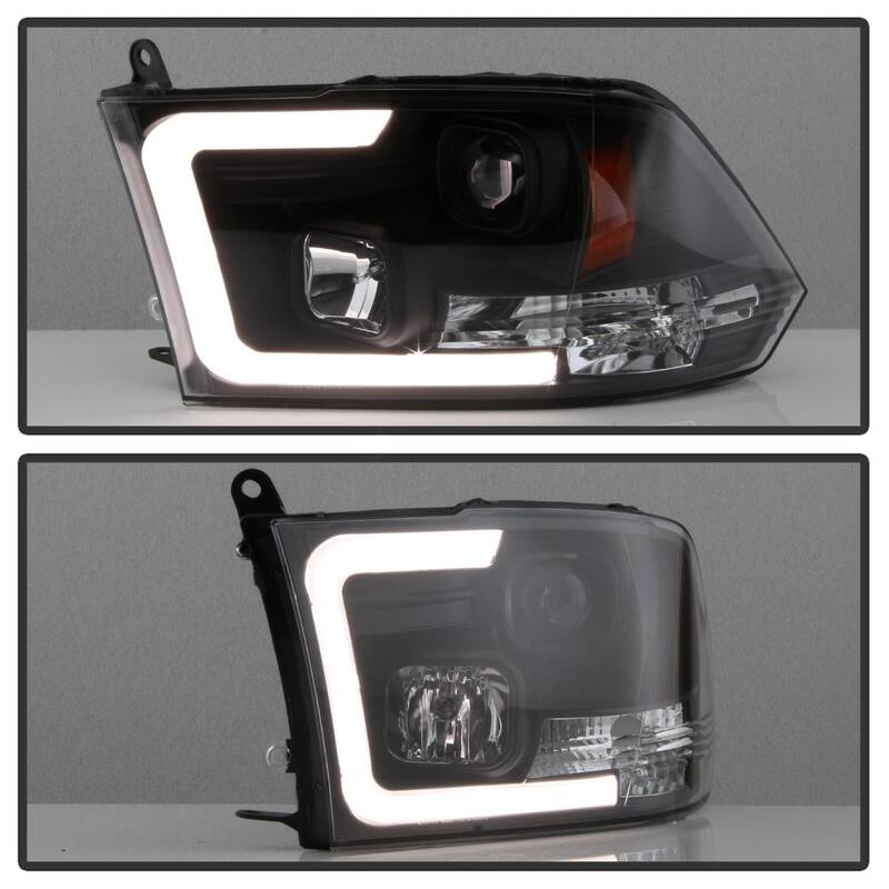 Spyder Auto Dodge Ram 1500 09-16 / Ram 2500/3500 10-16 Version 2 Projector Headlights - Halogen Model Only- Light Bar DRL - Black - 5084811