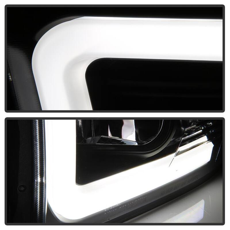 Spyder Auto Dodge Ram 1500 09-16 / Ram 2500/3500 10-16 Version 2 Projector Headlights - Halogen Model Only- Light Bar DRL - Black - 5084811