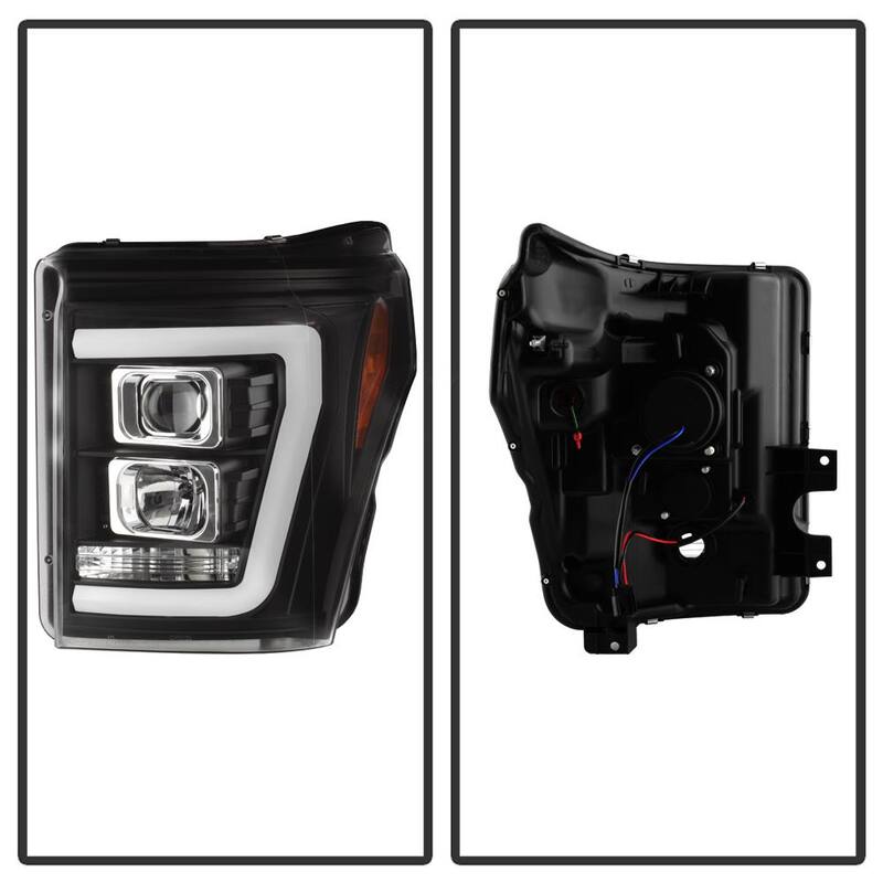 Spyder Auto Ford F-250/F-350/F450 Super Duty 11-16 Version 2 Projector Headlights - Light Bar DRL - Black - 5084460