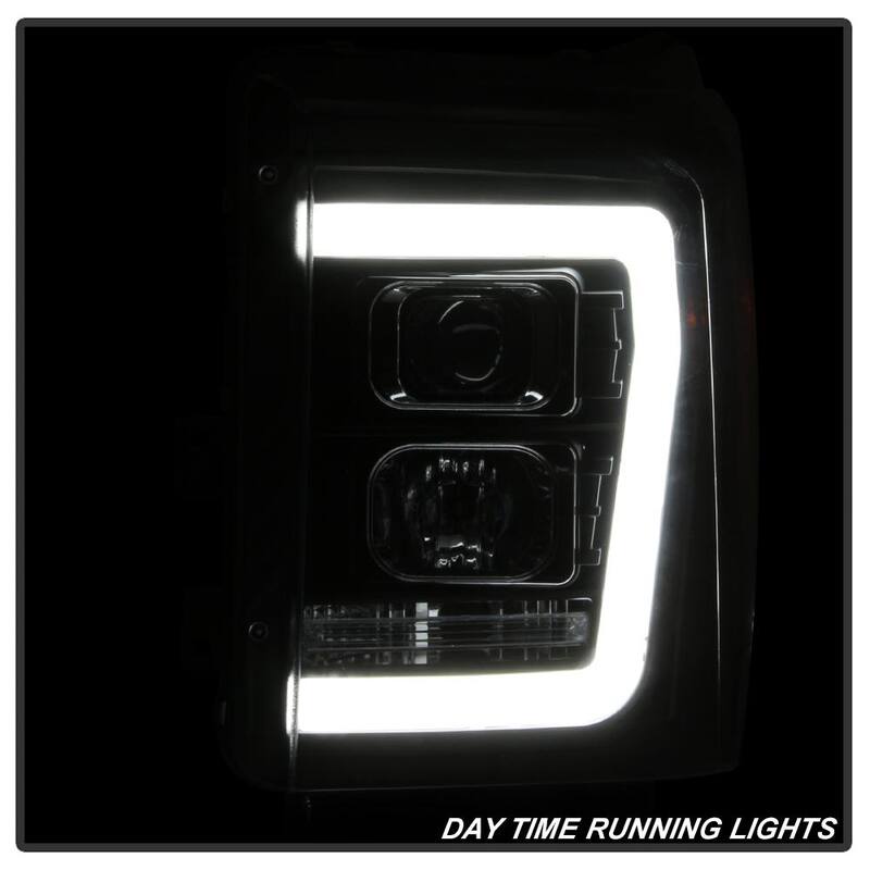 Spyder Auto Ford F-250/F-350/F450 Super Duty 11-16 Version 2 Projector Headlights - Light Bar DRL - Black - 5084460