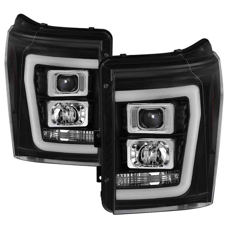 Spyder Auto Ford F-250/F-350/F450 Super Duty 11-16 Version 2 Projector Headlights - Light Bar DRL - Black - 5084460