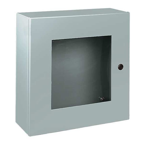 Wiegmann Carbon Steel Electrical Enclosures, 20 in H, 8 in D, 20 in W, NEMA 4, 12, Hinged - N412202008WC