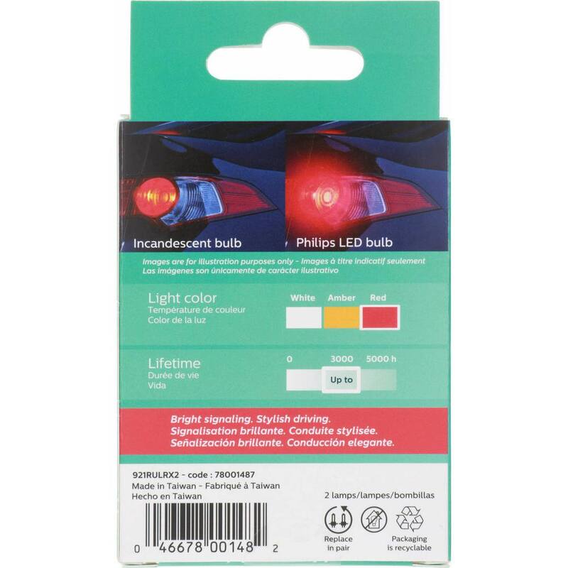 Philips Ultinon LED 921 Red Signaling Bulb (2-Pack) - 921RLED