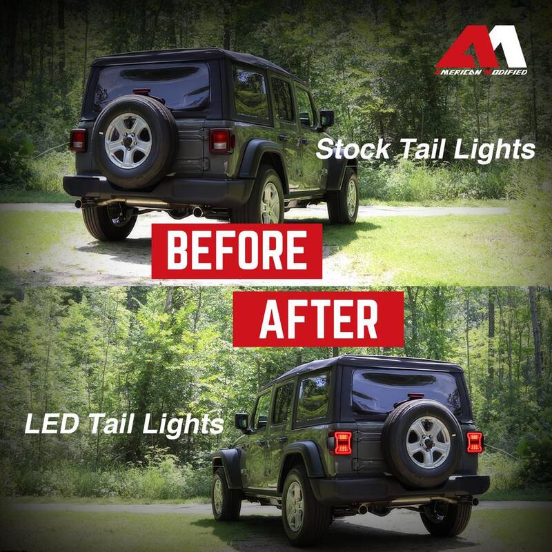 AMERICAN MODIFIED LED Tail Lights for 2018-2019 Jeep Wranglers, Pair - AMJPCA03302