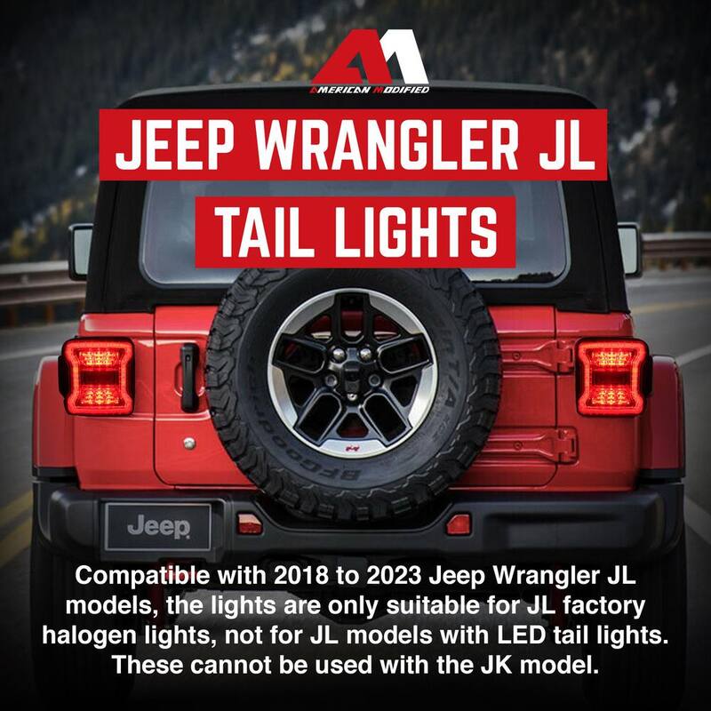 AMERICAN MODIFIED LED Tail Lights for 2018-2019 Jeep Wranglers, Pair - AMJPCA03302