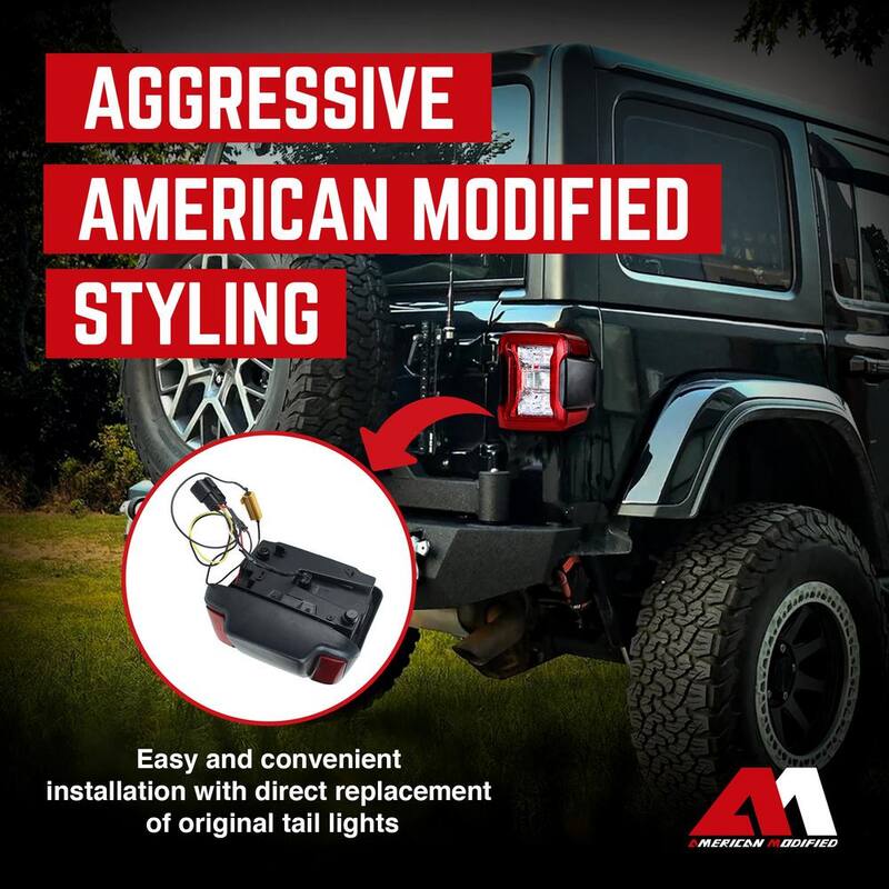 AMERICAN MODIFIED LED Tail Lights for 2018-2019 Jeep Wranglers, Pair - AMJPCA03302