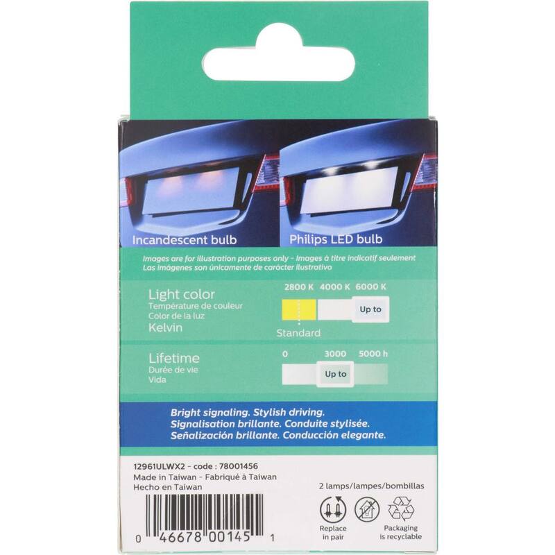 Philips Ultinon LED 12961 White Miniature Bulb (2-Pack) - 12961WLED