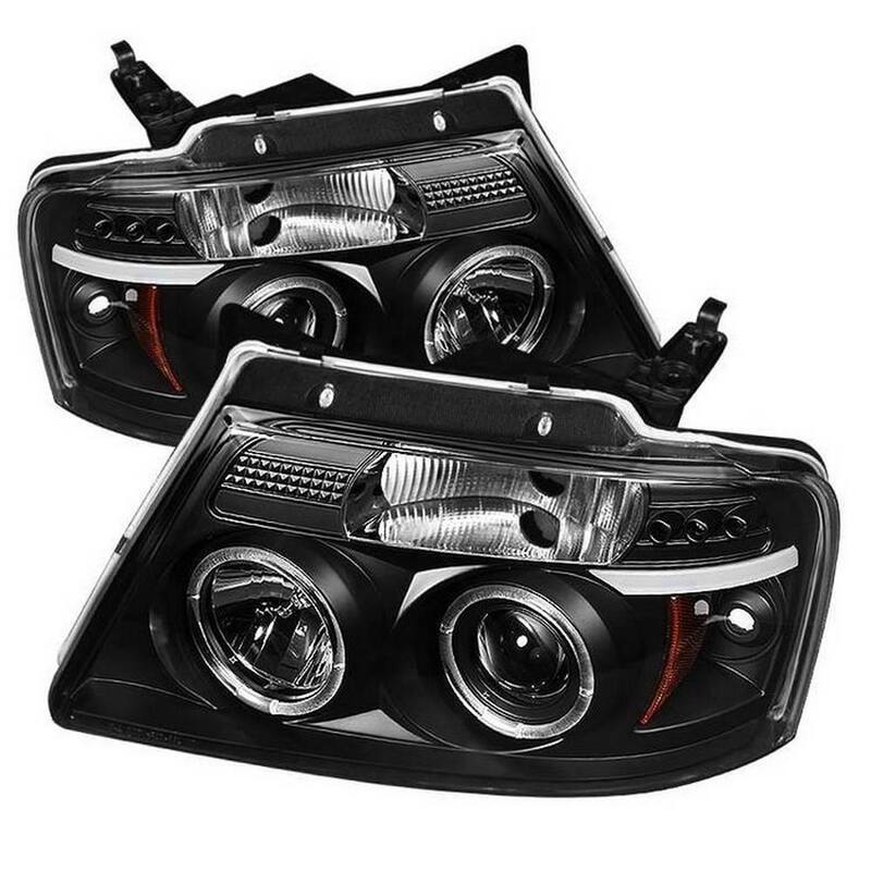 Spyder Auto Ford F150 04-08 Projector Headlights - Version 2 - LED Halo - LED ( Replaceable LEDs ) - Black - 5010209