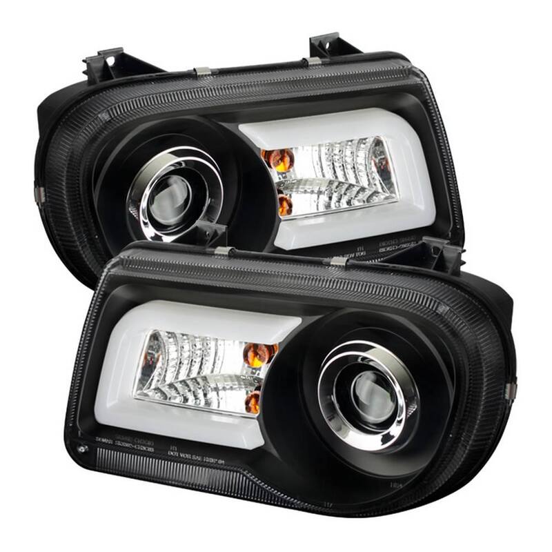 Spyder Auto Chrysler 300C 05-10 Projector Headlights - LED DRL - Black - High/Low H7 (Included) - 5075659