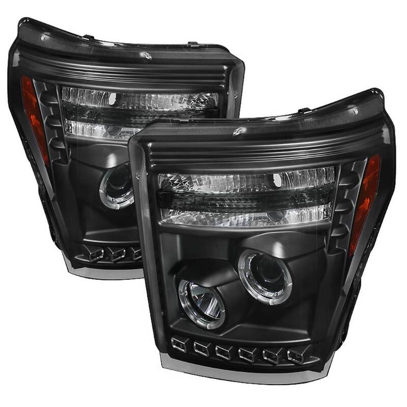 Spyder Auto Ford F-250/F-350/F450 Super Duty 11-16 Projector Headlights - LED Halo - DRL - Black - 5070272