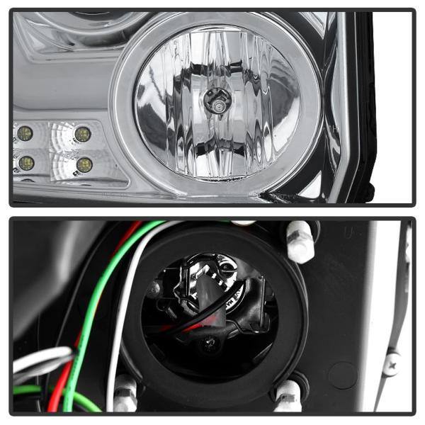 Spyder Auto GMC Sierra 1500/2500HD/3500HD 14-15 (compatible on models w/factory LED) Projector Headlights - Light Bar DRL - Chrome - 5080868