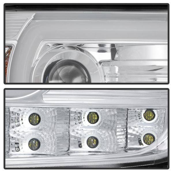 Spyder Auto GMC Sierra 1500/2500HD/3500HD 14-15 (compatible on models w/factory LED) Projector Headlights - Light Bar DRL - Chrome - 5080868