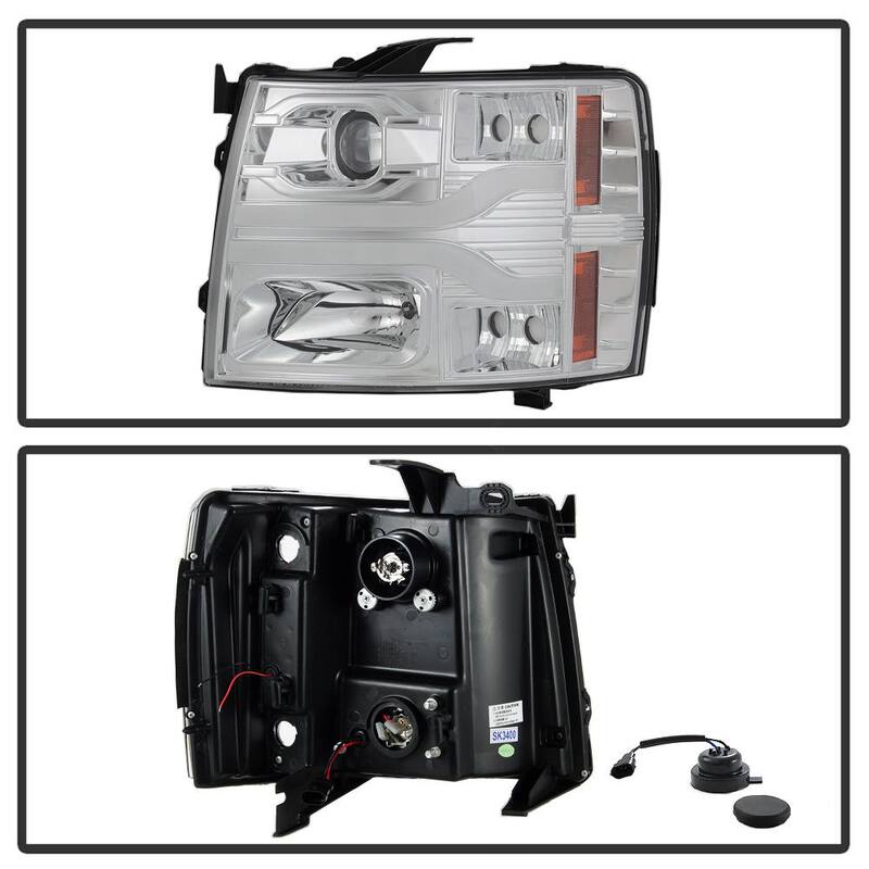 Spyder Auto Chevy Silverado 1500 07-13 / 2500HD/3500HD 07-14 Version 3 Projector Headlights - LED DRL - Chrome - 5083616