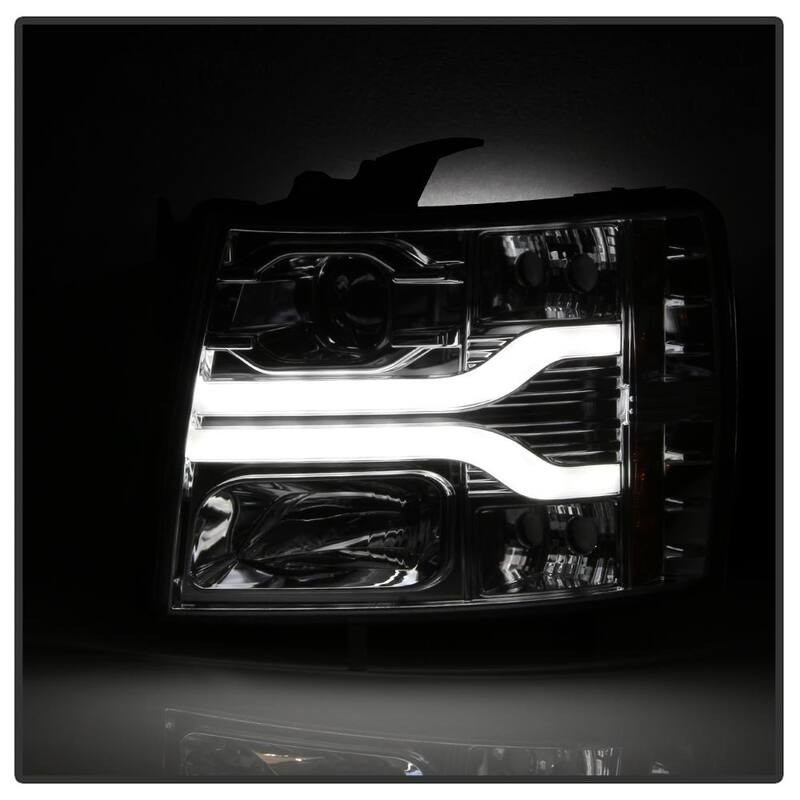 Spyder Auto Chevy Silverado 1500 07-13 / 2500HD/3500HD 07-14 Version 3 Projector Headlights - LED DRL - Chrome - 5083616