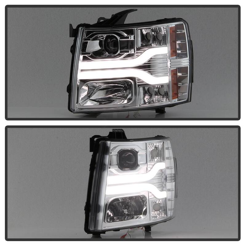 Spyder Auto Chevy Silverado 1500 07-13 / 2500HD/3500HD 07-14 Version 3 Projector Headlights - LED DRL - Chrome - 5083616