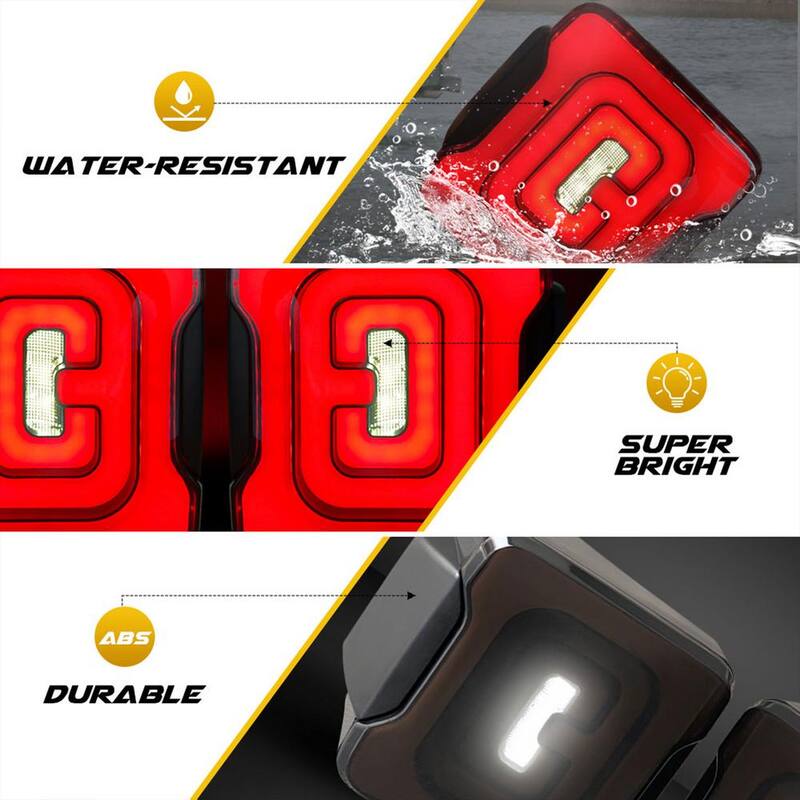 AMERICAN MODIFIED Smoked Tunnel Tail Lights Compatible w/2018-2022 Wrangler JL - AMJPCA03303