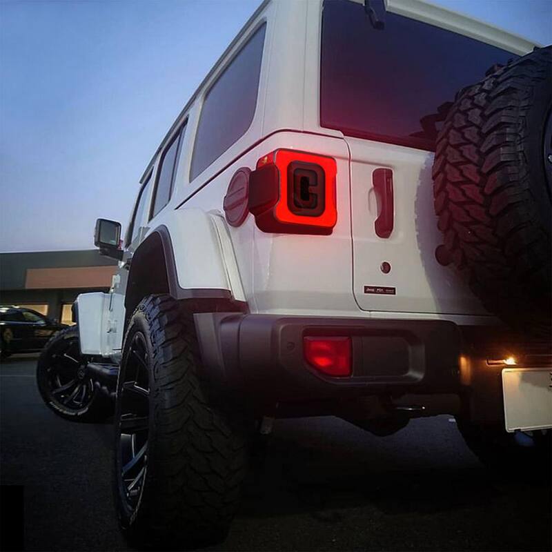 AMERICAN MODIFIED Smoked Tunnel Tail Lights Compatible w/2018-2022 Wrangler JL - AMJPCA03303