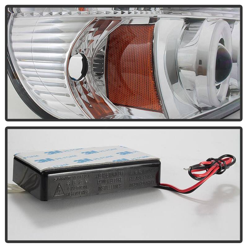 Spyder Auto Ford Explorer 95-01 1PC Projector Headlights - LED Halo - Chrome - High H1 (Included) - Low H1 (Included) - 5010148
