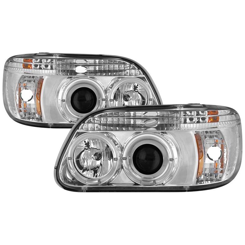 Spyder Auto Ford Explorer 95-01 1PC Projector Headlights - LED Halo - Chrome - High H1 (Included) - Low H1 (Included) - 5010148