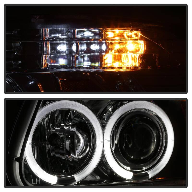 Spyder Auto Ford Explorer 95-01 1PC Projector Headlights - LED Halo - Chrome - High H1 (Included) - Low H1 (Included) - 5010148
