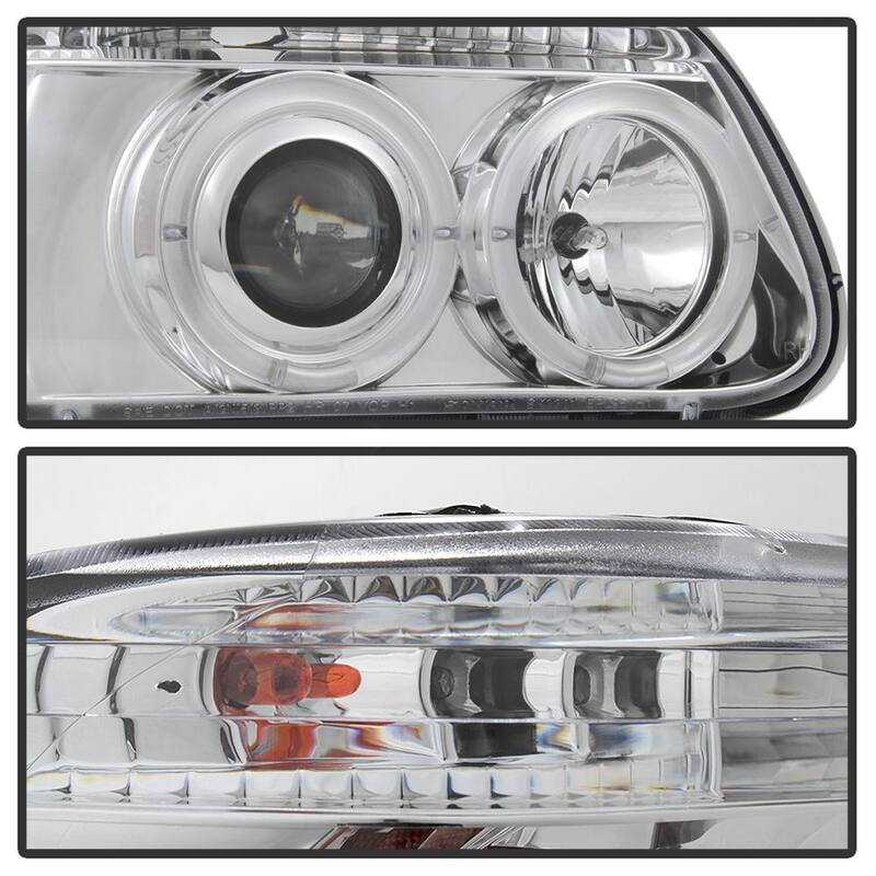 Spyder Auto Ford Explorer 95-01 1PC Projector Headlights - LED Halo - Chrome - High H1 (Included) - Low H1 (Included) - 5010148