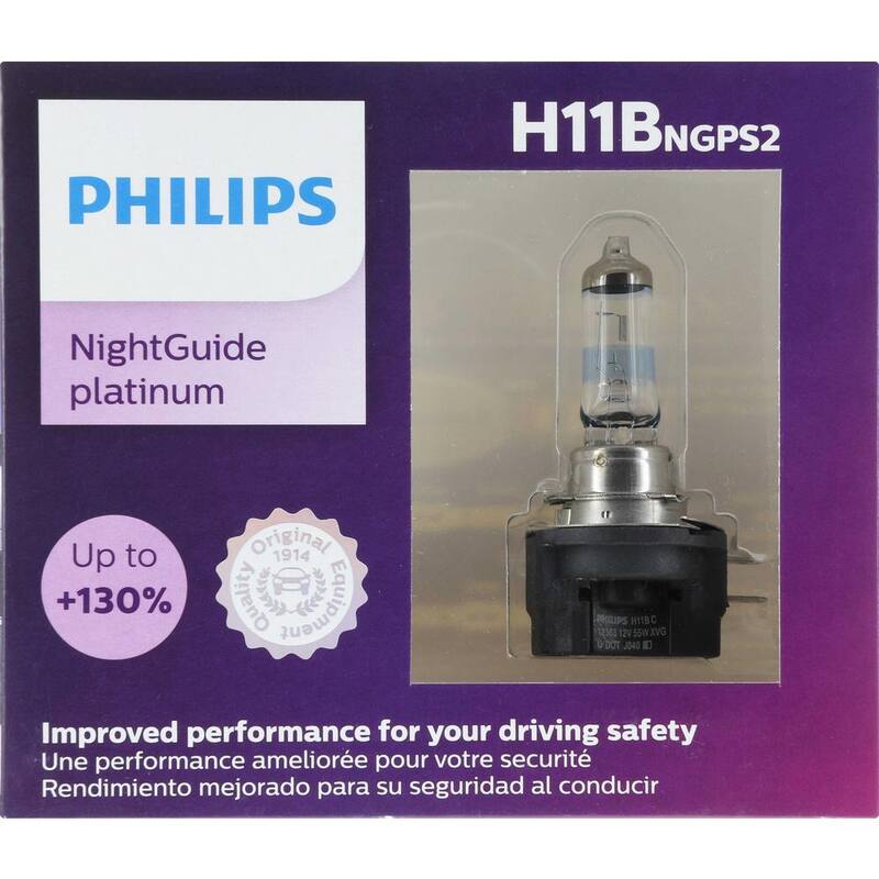Philips NightGuide Platinum H11B White Headlight/Fog Light (2-Pack) - H11BNGPS2