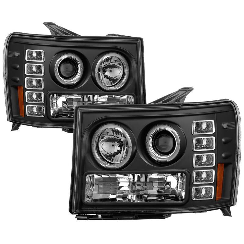 Spyder Auto GMC Sierra 1500/2500/3500 07-13 / GMC Sierra Denali 08-13 Projector Headlights - LED Halo - Black - 5010605