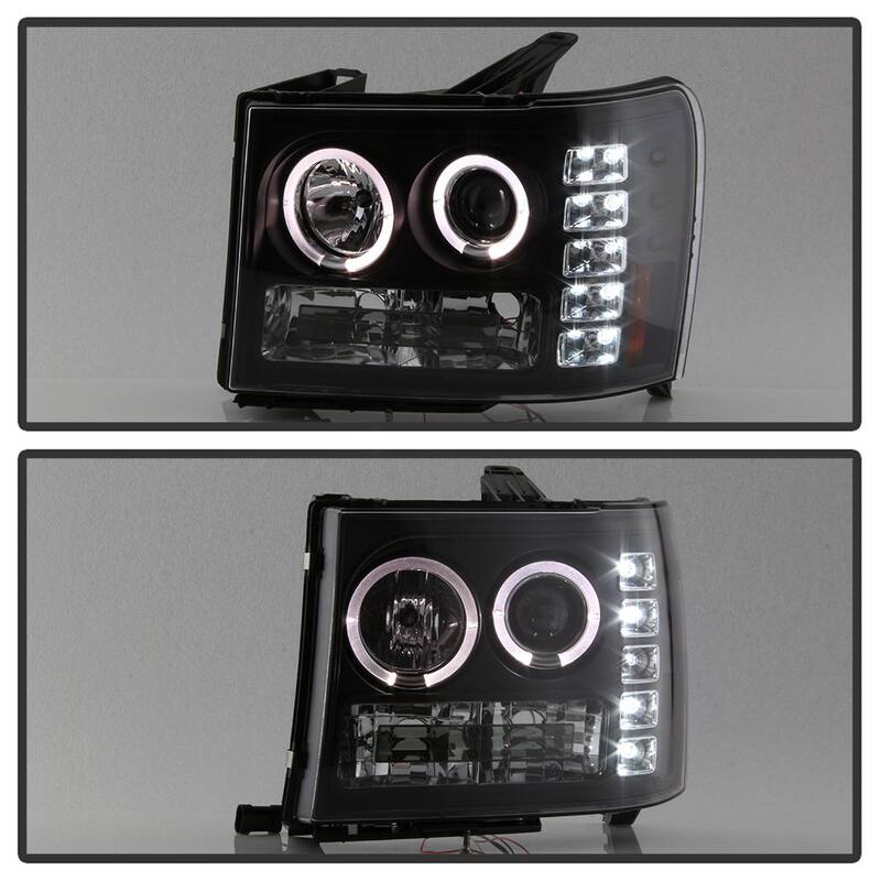 Spyder Auto GMC Sierra 1500/2500/3500 07-13 / GMC Sierra Denali 08-13 Projector Headlights - LED Halo - Black - 5010605