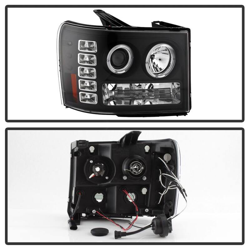 Spyder Auto GMC Sierra 1500/2500/3500 07-13 / GMC Sierra Denali 08-13 Projector Headlights - LED Halo - Black - 5010605