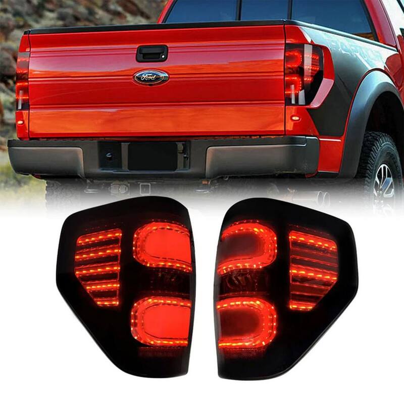 AMERICAN MODIFIED Smoked LED Tail Lights with Turn Signal for 09-14 Ford F150 - AMFMAC00203